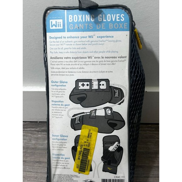 Everlast Nintendo Wii Boxing Gloves One Size Leather Black - Picture 3 of 4